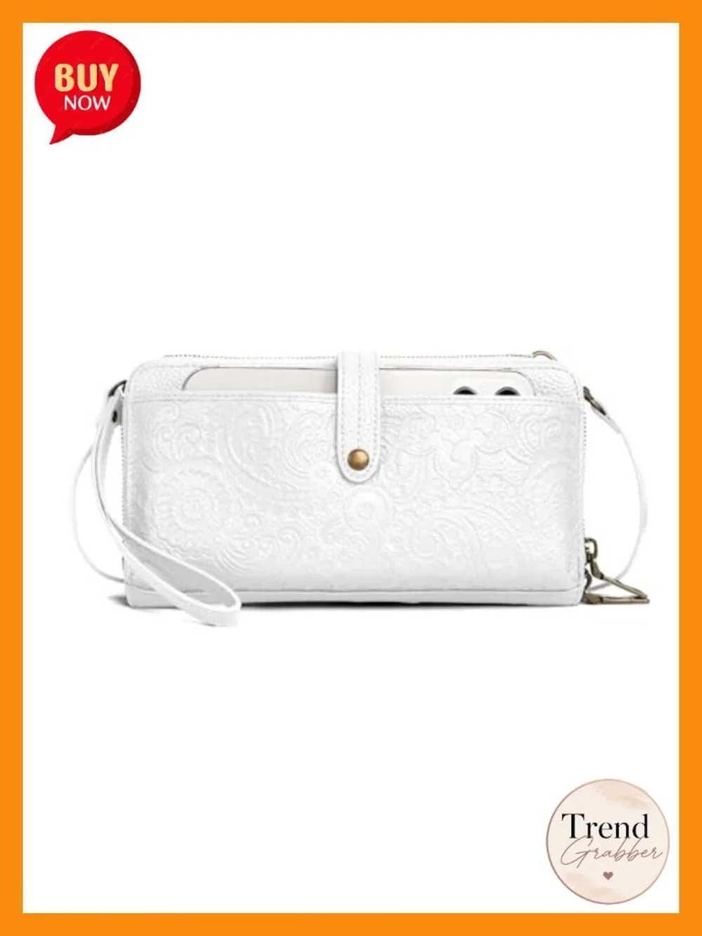 Leather Wristlet Wallet Crossbody Purse RFID Cell Phone